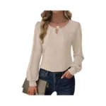 Gkbk Womens Long Puff Sleeve Tops Dressy Business Casual Blouses