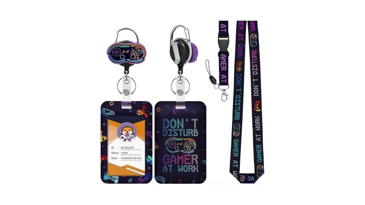 Jroyjoy Id Badge Holder With Lanyard & Heavy-duty Retractable Reel