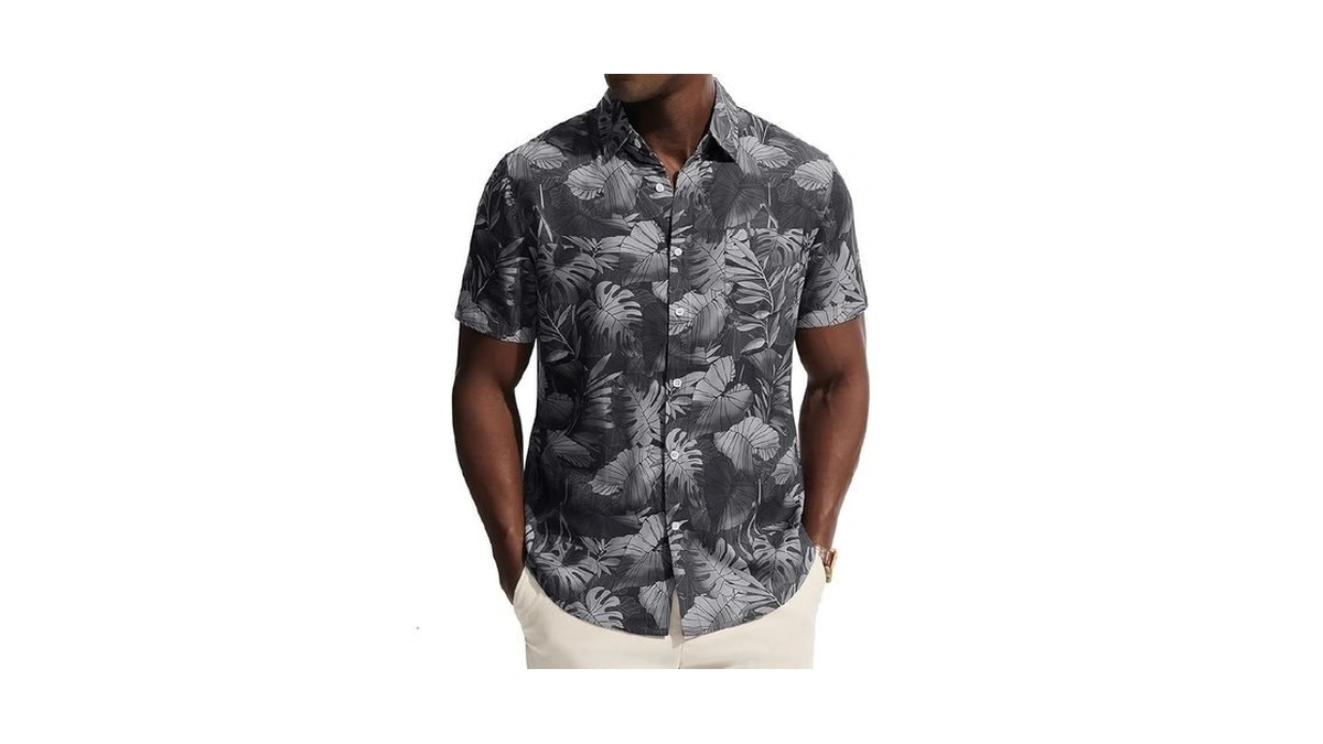 Pj Paul Jones Mens Hawaiian Shirt Short Sleeve Button Down