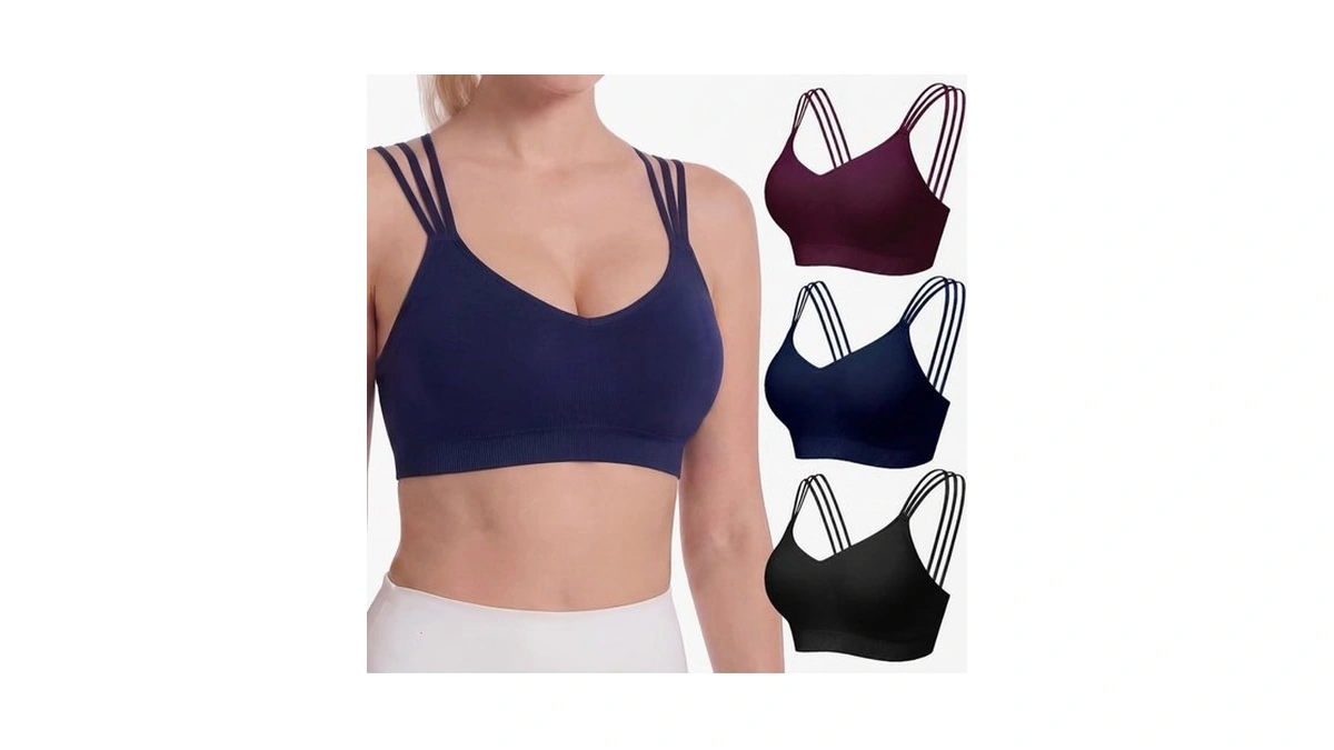 Fittin Padded Sports Bra For Women: Strappy Seamless Zero-friction Yoga