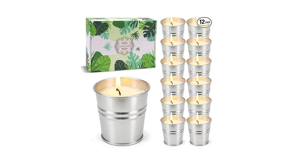 Swind 12 Pack Citronella Candles Outdoor, Pure Citronella Oil, 2oz