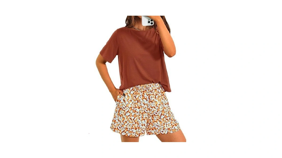 Prettygarden Women's Summer 2 Piece Outfits Lounge Sets Short Sleeve