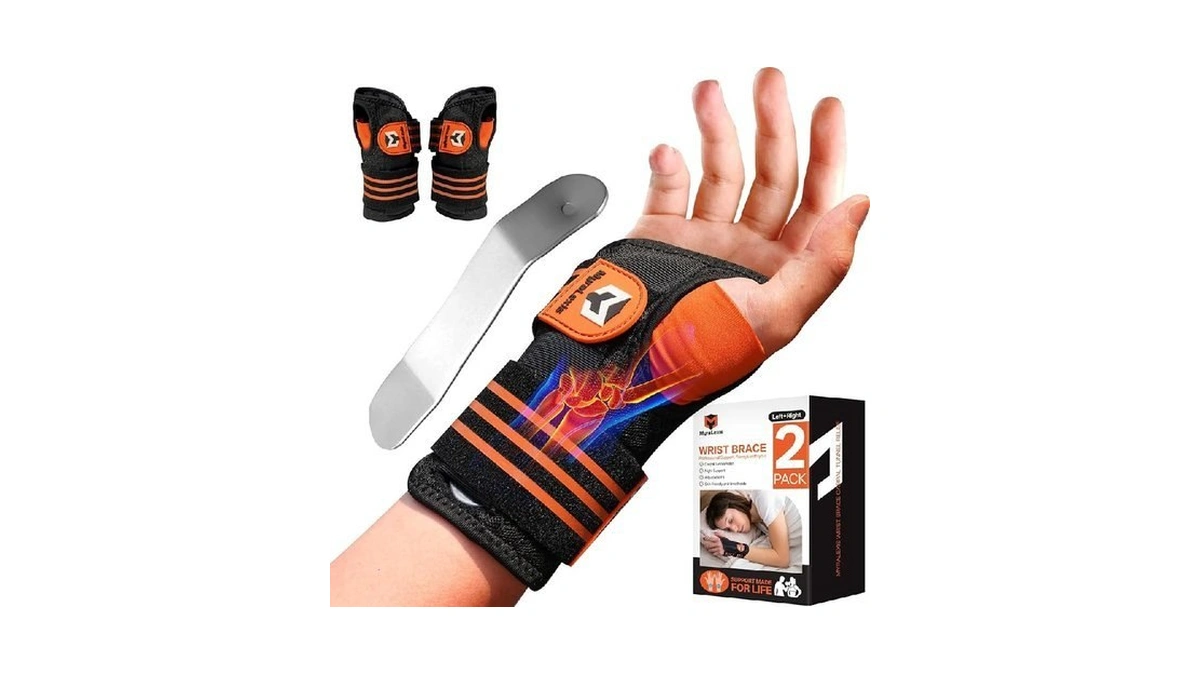 2 Pack Carpal Tunnel Wrist Brace, Adjustable Night Wrist Support