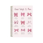Qavinch Bible Prayer Journal For Women, Pink Christian Blank Notebook