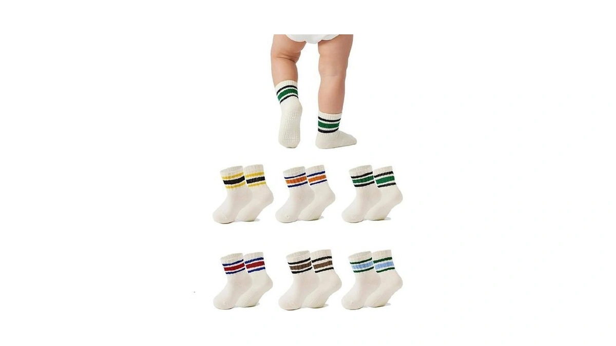 Durio Toddler Grip Socks For Boys - Soft Cotton Baby