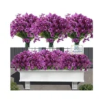 Satefello 20 Bundles Artificial Flowers For Outdoors, Uv Resistant Fake