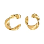 Geedow Spiral Hoop Earrings For Women - 18k Gold Plated