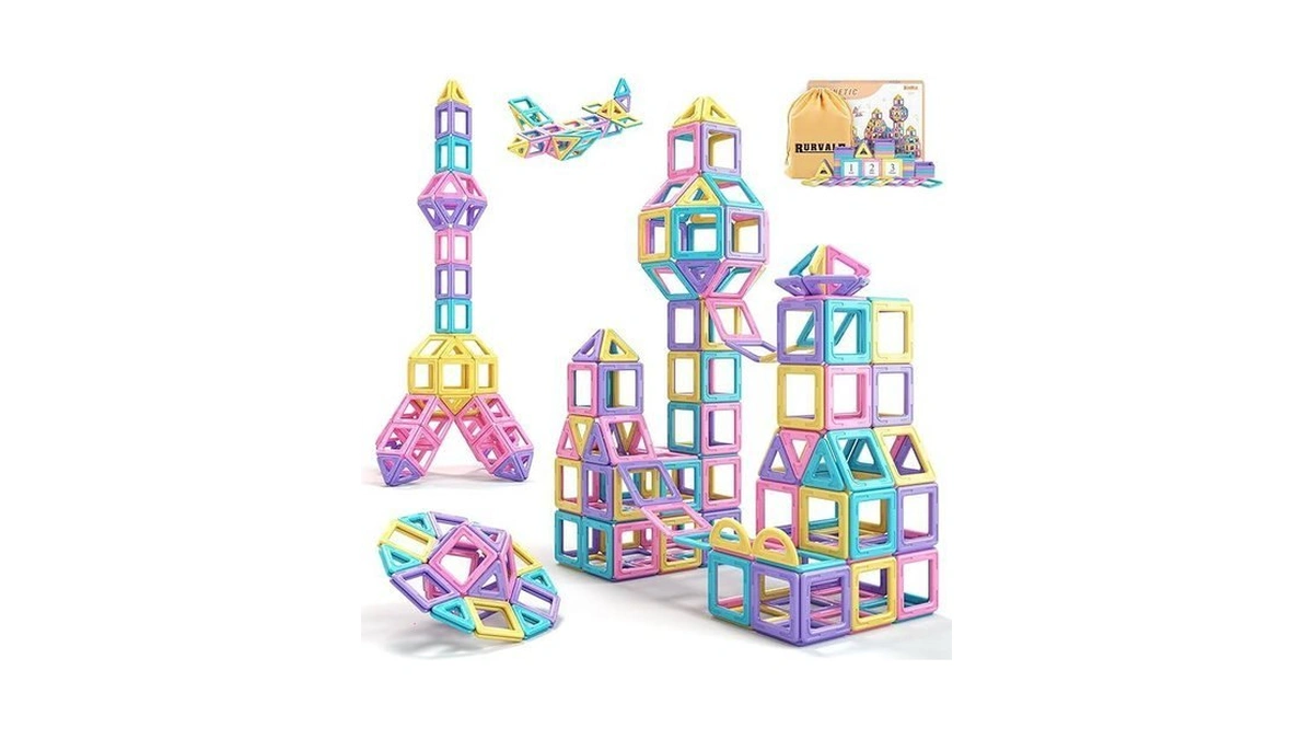 Toddler Girl Toys, Magnetic Tiles 44pcs, Birthday Gifts Ideas For