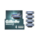 Gillette Mach3 Razor Refills For Men, 4 Razor Blade Refills