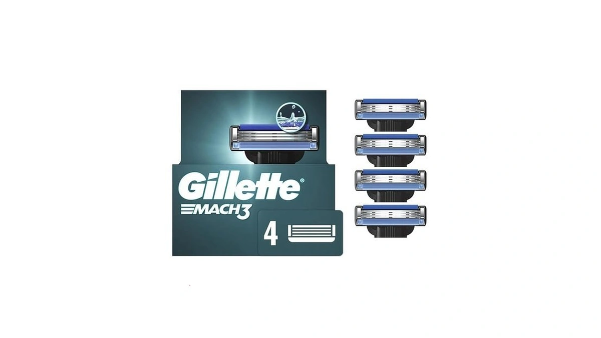 Gillette Mach3 Razor Refills For Men, 4 Razor Blade Refills
