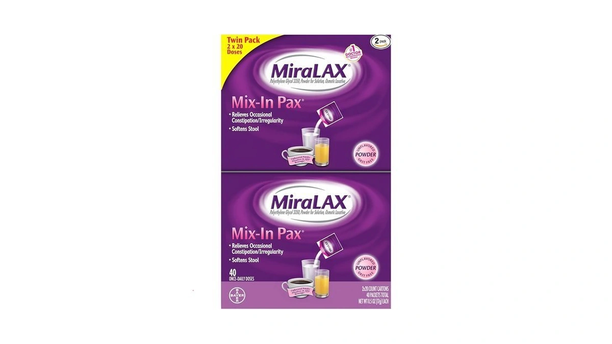 Miralax Laxative Powder For Gentle Constipation Relief For Adults, Stool