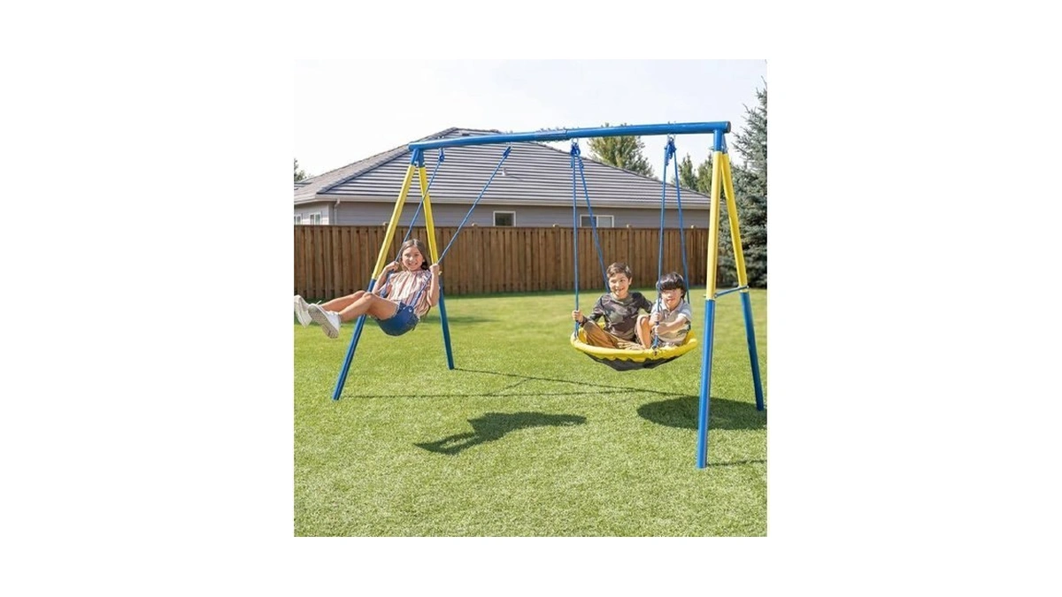 Sportspower My 1st Swing & Saucer Outdoor Playset For Backyard,
