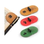 Magnetic Bookmark With Pen Holder For Reading, Pu Leather Bookmark