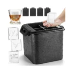 Tppick Clear Square Ice Cube Maker Mold For Whiskey Bourbon,