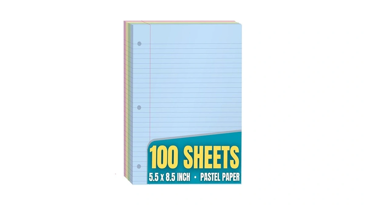 1intheoffice 5.5 X 8.5 Paper, Pastel, College Ruled Mini Binder