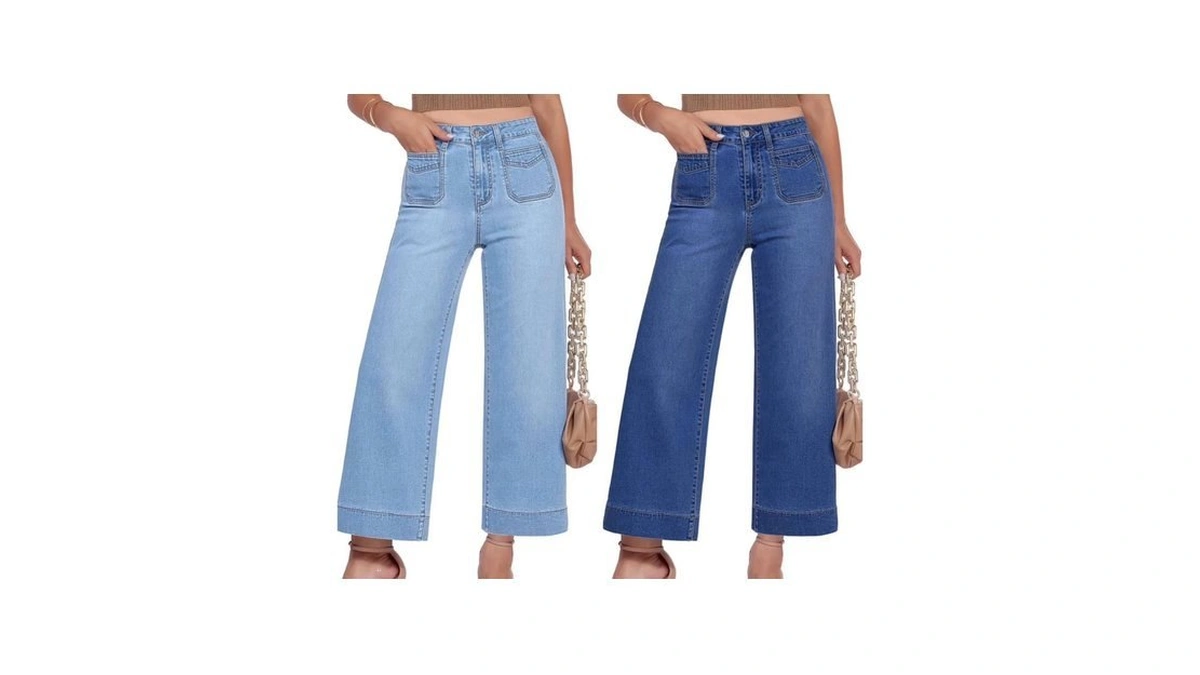 Grapent Denim Jeans High Rise For Women Women's Wide Leg