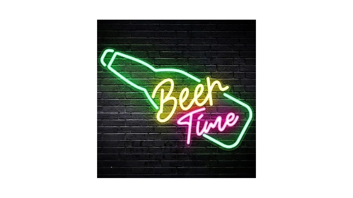 Kavaas Beer Time Beer Neon Sign 16.9" X 7.6", Neon