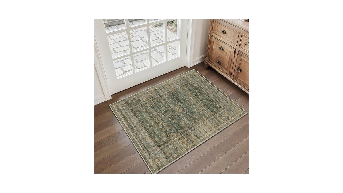 Hellotree 2x3 Entryway Rug Washable Vintage Print Door Mat Kitchen