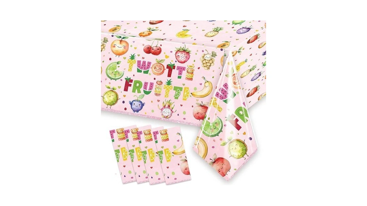 Letdec 4 Pcs Twotti Frutti Tablecloth Summer Fruit Two Years