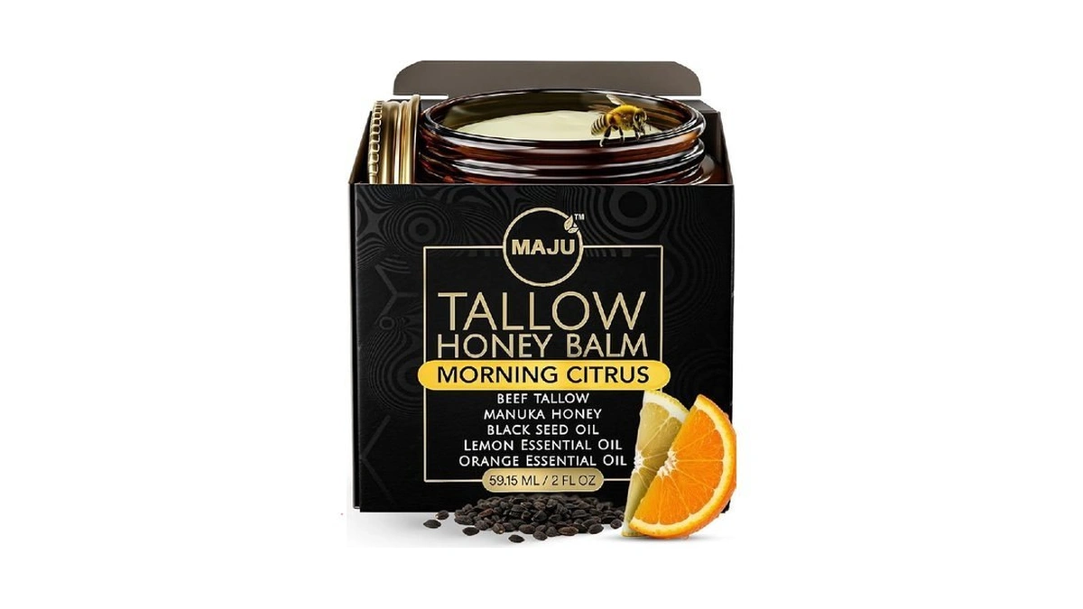 Maju Tallow Honey Balm, Morning Citrus (2 Oz), Grass Fed