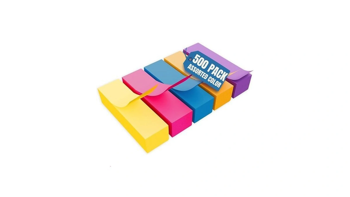 1intheoffice Page Markers, Colored Sticky Tabs, Sticky Note Tabs, Sticky