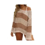 Zesica Women's 2026 Summer Crochet Hollow Out Long Sleeve Beach
