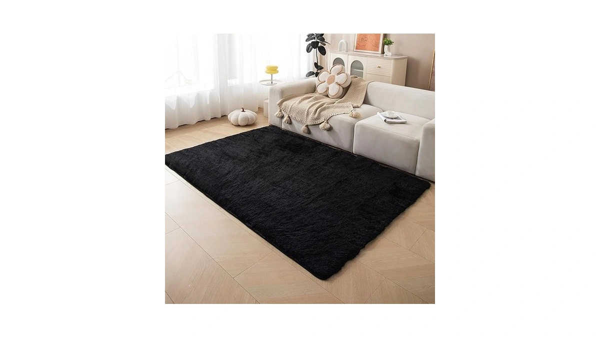 Threadglobe Premium Shag Area Rug 5'x7', Ultra Plush Rugs For