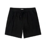 Coozysphere Black Swim Trunks Men 9 Inch Inseam Seersucker Swimming