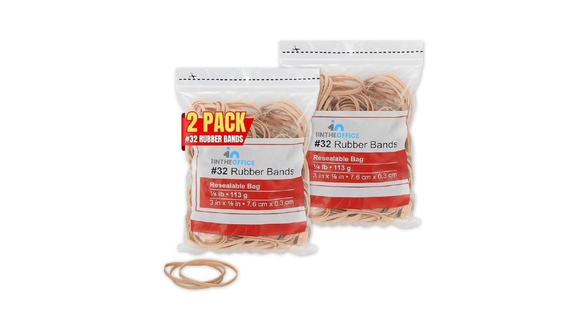 1intheoffice Rubber Bands Size 32, Beige, 1/4 Lb. Bag, 225/pack