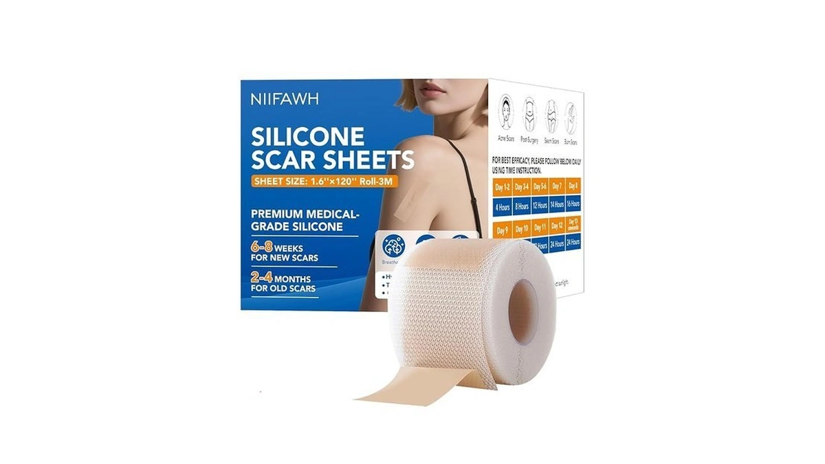 Silicone Scar Sheets, Silicone Scar Tape(1.6"x 120" Roll-3m) - Reusable,
