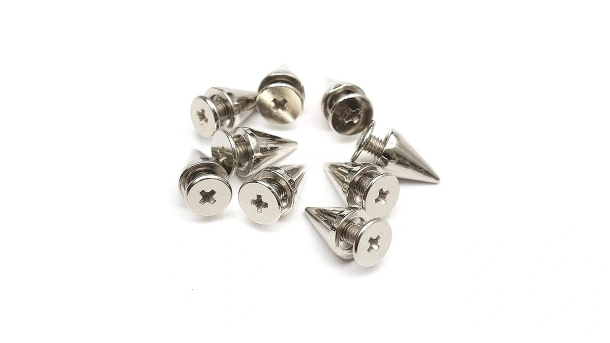 Rubyca 50 Sets 10mm Silver Color Bullet Cone Spike And