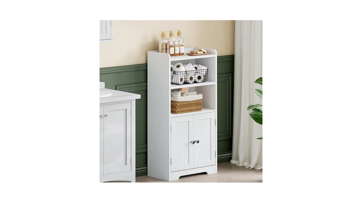 Choochoo Small Bathroom Storage Cabinet, Narrow Toilet Paper Cabinet With