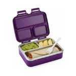 Eggie8boxx Large Kids Bento Box (22.3x17.5cm) - 3-compartment Lunch Container,