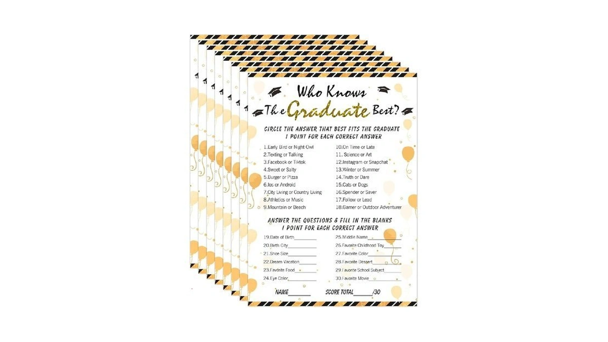 Facraft 36pcs Who Knows Graduate Best Game Cards Class Of