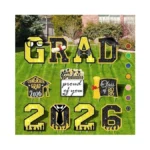 Lotus Hills Graduation Decorations 2026 Black And Gold, 11 Pcs