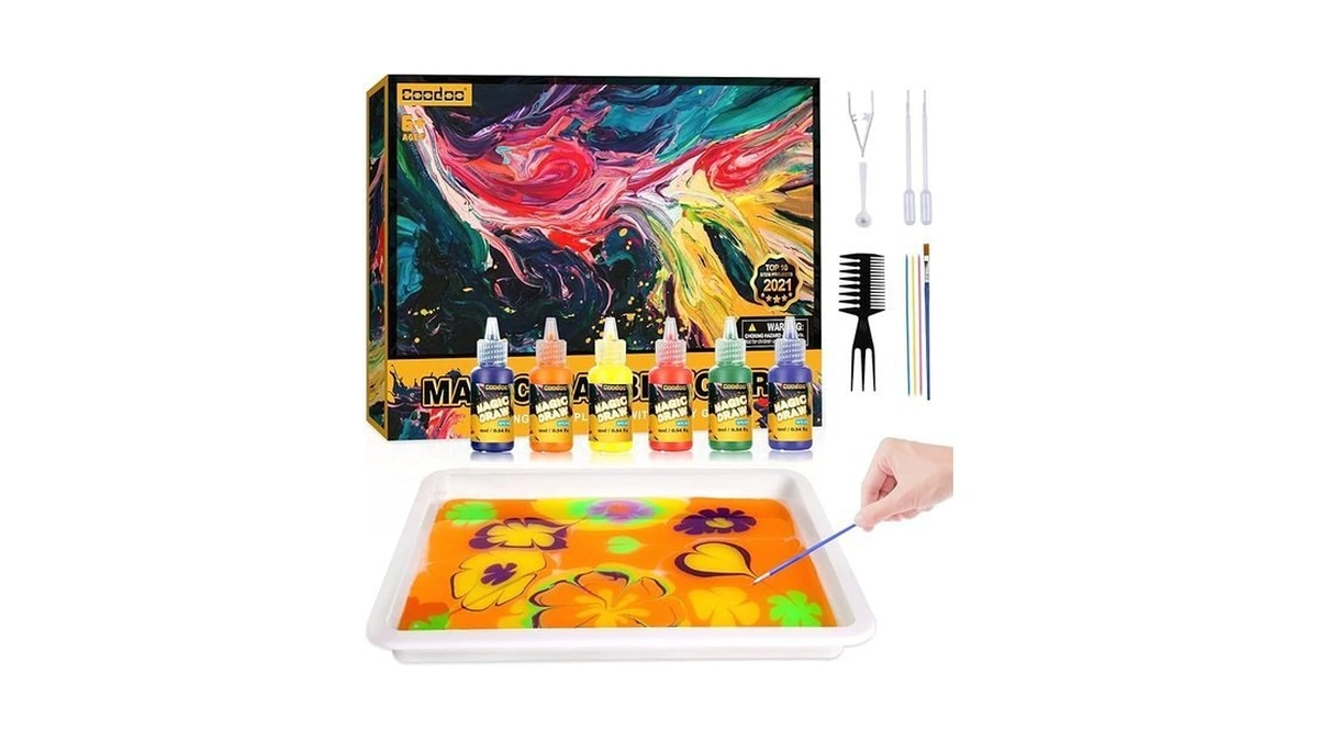 Water Marbling Paint For Kids - Arts And Crafts For