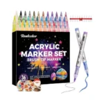 Realcolor 36 Colors Acrylic Paint Markers, Soft Brush Tip Acrylic