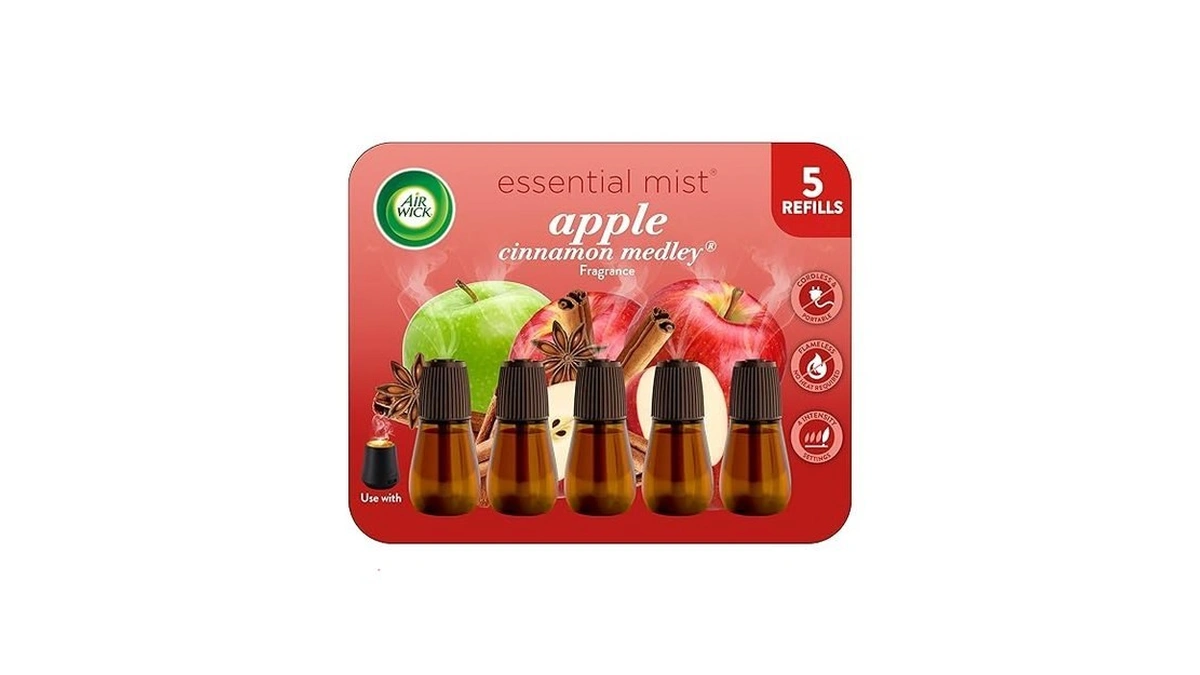 Air Wick Essential Mist Refill, 5 Ct, Apple Cinnamon Medley,