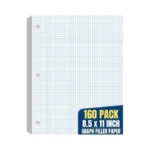 1intheoffice Graph Paper Loose Leaf, Graph Ruled Filler Paper, 8.5