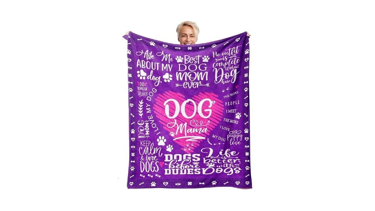 Dog Mom Blanket, Soft Fleece Throw For Dog Lovers 50"x60",