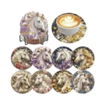 Unicorn Diamond Art Coasters 8 Pcs With Holder Diamond Painting