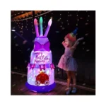 Giftfind 4.5ft Inflatable Birthday Cake With Rotating Fairy Lights, Outdoor
