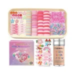 873 Pcs Girls Hair Accessories-pink Hair Bows, Clips, Elastics, Ponytail