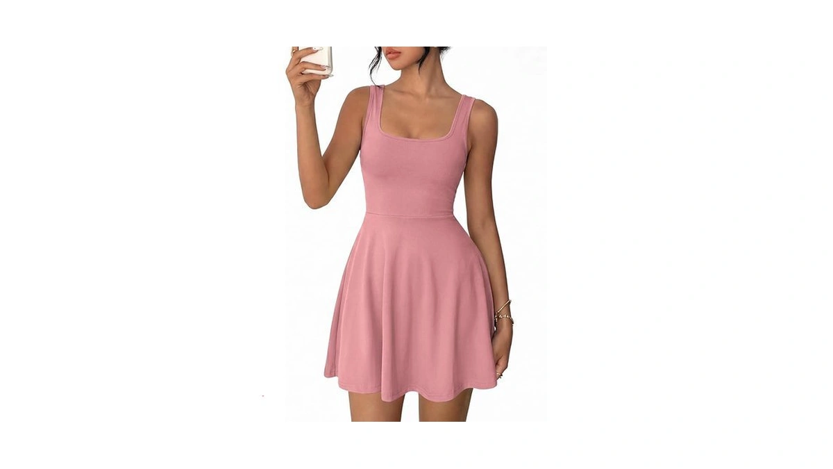 Mascomoda Womens Sleeveless Mini Dress Summer 2026 Square Neck A