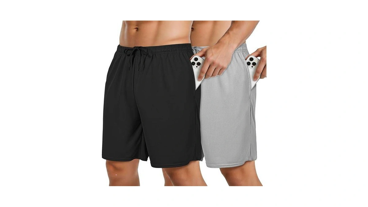 Emptypop Mens Athletic Basketball Shorts Mesh Casual Elastic Waist Drawstring