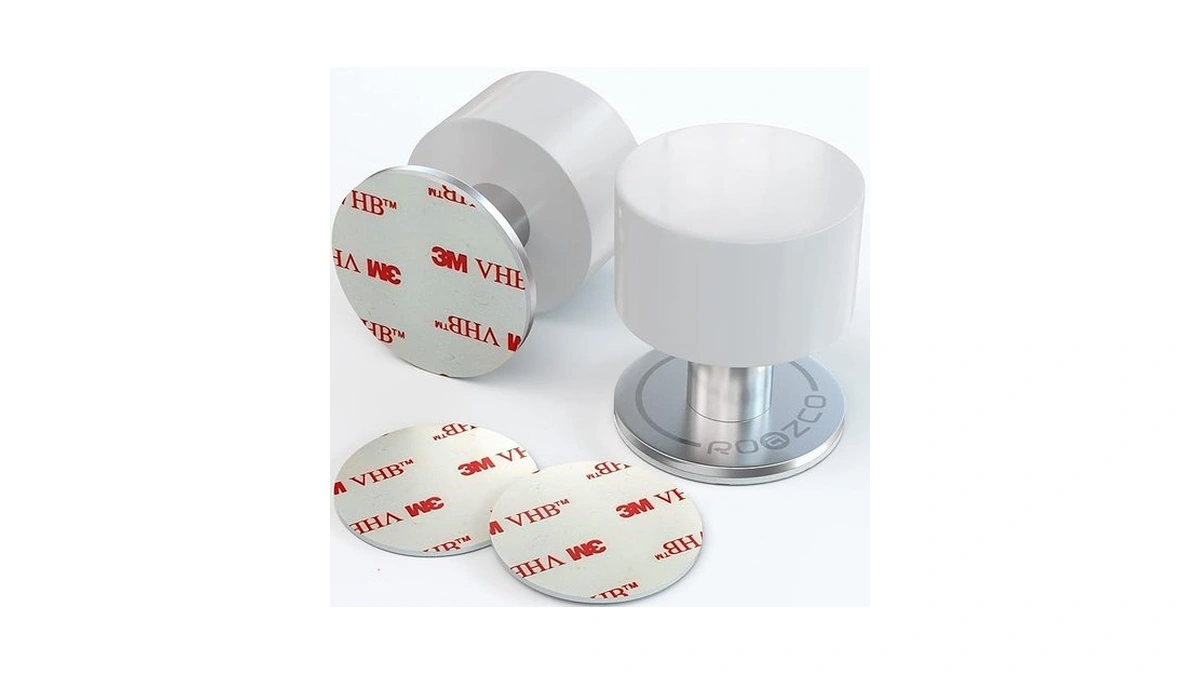 Door Stoppers 2-pack With Extra Stickers - Two Self-adhesive White