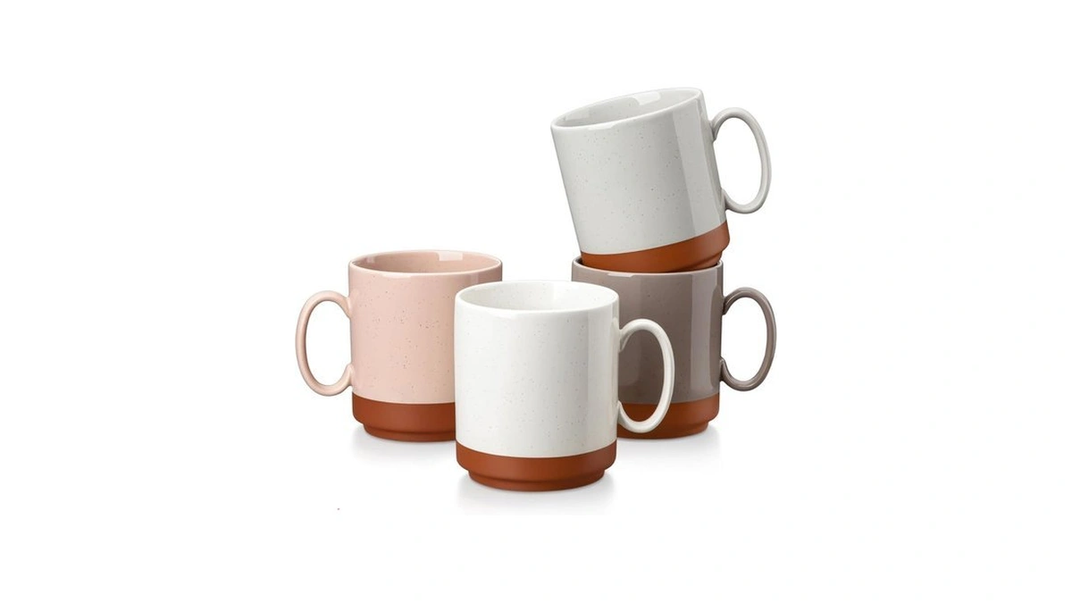 Malacasa 12oz Ceramic Coffee Mugs Set Of 4, Stackable Coffee
