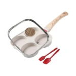 Foorey Home Egg Pan 4 Cup Nonstick Frying Omelette Pan
