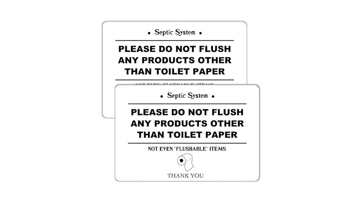 Hilelife 2 Pack Do Not Flush Sign For Bathroom, White