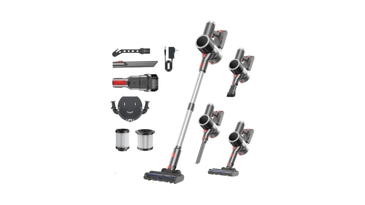 Prasky Cordless Vacuum Cleaner, Stick Vacuum Rechargeable, 550w 45kpa Powerful
